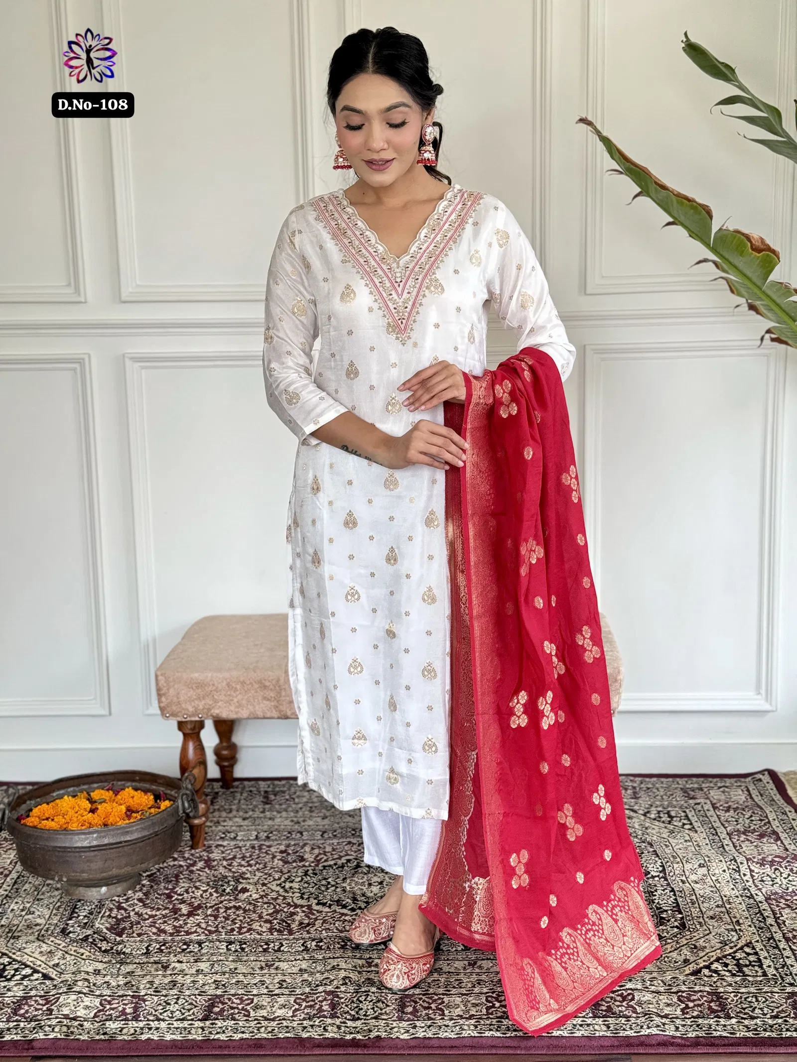 KF 108 Kalaai Viscose Jacquard Kurti With Bottom Dupatta Suppliers In India